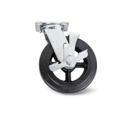 Колеса большегрузные поворотные с тормозом обрезиненные