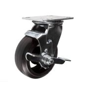 Колесо большегрузное поворотное SCdb 63 150 мм обрезиненное с тормозом РФ